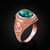 Gold Om Ring with Blue Copper Turquoise