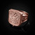 Polished Rose Gold Russian Imperial Crest Double-headed Eagle Mens Orthodox Ring