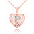 Two Tone Rose Gold Filigree Heart "P" Initial CZ Pendant Necklace