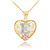 Two Tone Yellow Gold Filigree Heart "E" Initial CZ Pendant Necklace