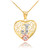 Two Tone Yellow Gold Filigree Heart "J" Initial CZ Pendant Necklace