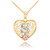 Two Tone Yellow Gold Filigree Heart "S" Initial CZ Pendant Necklace