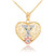 Two Tone Yellow Gold Filigree Heart "Y" Initial CZ Pendant Necklace