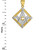 Two-Tone Gold Square Freemason Diamond Masonic Pendant Necklace