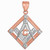 Two-Tone Rose Gold Square Freemason Diamond Masonic Pendant Necklace