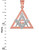 Two-Tone Rose Gold Triangle Freemason Diamond Masonic Pendant Necklace
