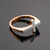 Two-tone Solid Rose Gold Flat Top Sideways Cross Ring