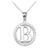 White Gold "B" Initial in Rope Circle Pendant Necklace