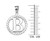 White Gold "B" Initial in Rope Circle Pendant Necklace