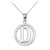 White Gold "D" Initial in Rope Circle Pendant Necklace