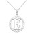 White Gold "E" Initial in Rope Circle Pendant Necklace