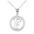 White Gold "F" Initial in Rope Circle Pendant Necklace