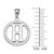 White Gold "H" Initial in Rope Circle Pendant Necklace