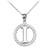 White Gold "I" Initial in Rope Circle Pendant Necklace