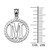 White Gold "M" Initial in Rope Circle Pendant Necklace