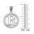 White Gold "R" Initial in Rope Circle Pendant Necklace