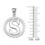 White Gold "S" Initial in Rope Circle Pendant Necklace