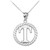 White Gold "T" Initial in Rope Circle Pendant Necklace