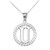 White Gold "U" Initial in Rope Circle Pendant Necklace