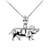 White Gold Charm Pig Pendant Necklace