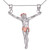 White Gold Crossless Crucifix Pendant Necklace (Large)