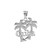 White Gold Cuba Palm Tree Pendant Necklace