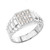 White Gold Cubic Zirconia Men's Ring With Watch Band Design