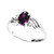 White Gold CZ Amethyst Oval Solitaire Proposal Ring