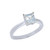 White Gold CZ Princess Cut Engagement Ring