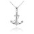 White Gold Diamond Anchor Pendant Necklace