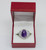 Sterling Silver Jerusalem Cross Amethyst Cabochon Statement Ring