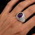 Sterling Silver Jerusalem Cross Amethyst Cabochon Statement Ring