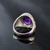 Sterling Silver Jerusalem Cross Amethyst Cabochon Statement Ring