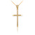 Polished Gold Plain Tube Cross Charm Necklace (S/M/L)