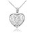 White Gold Filigree Heart "D" Initial CZ Pendant Necklace