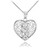 White Gold Filigree Heart "S" Initial CZ Pendant Necklace