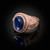 Rose Gold Masonic Lapis Lazuli Gemstone Statement Ring