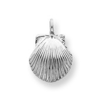 White Gold Seashell Charm