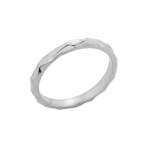 White Gold Textured Spike Toe Ring
