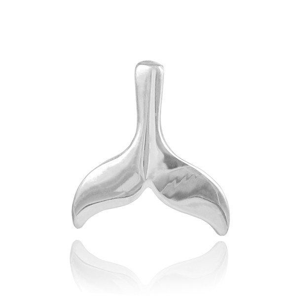 White Gold Whale Tail Charm
