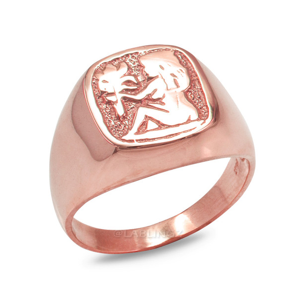 Virgo ring in rose gold