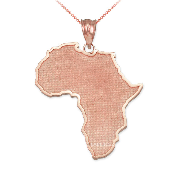 Rose Gold Africa Map Pendant Necklace