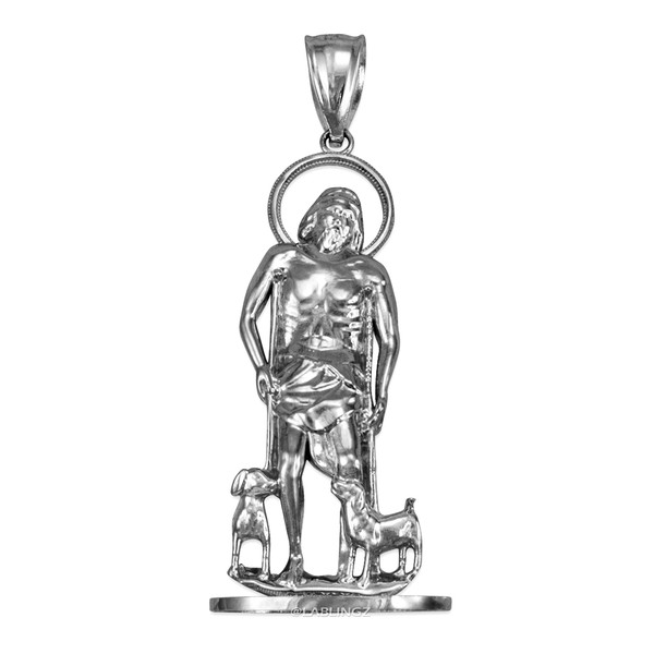 White Gold St. Lazarus of Bethany Statuette Pendant