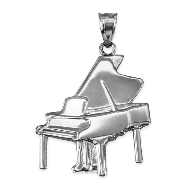 Sterling Silver Grand Piano Pendant