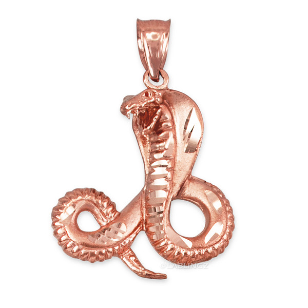 Rose Gold Cobra Snake Satin DC Pendant