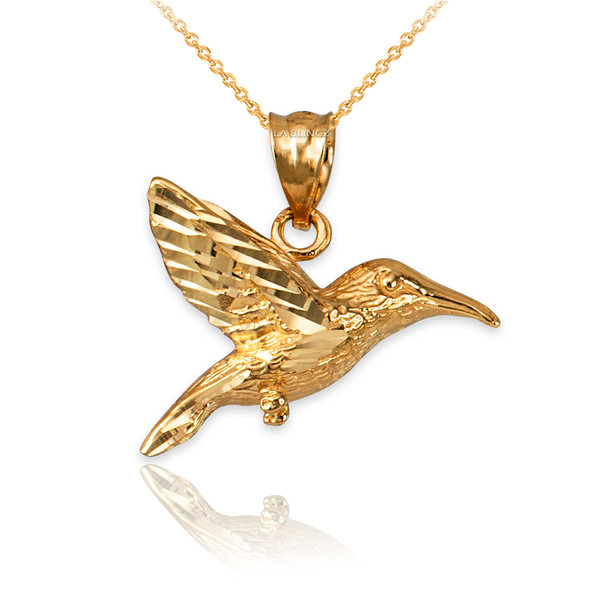 Yellow Gold Hummingbird DC Charm Necklace