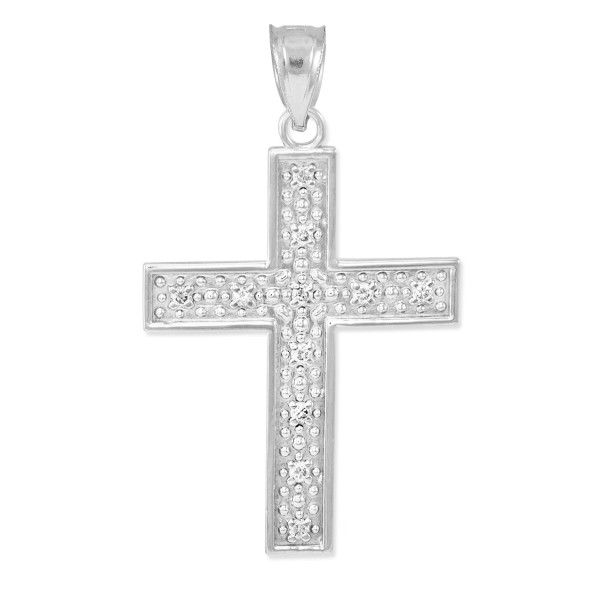 White Gold Diamond Cross Pendant