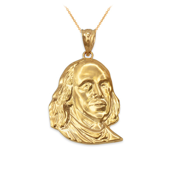 Ben Franklin Charm Necklace in Yellow Gold