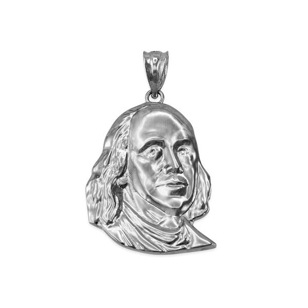 White Gold Benjamin Franklin Pendant (S/M/L)