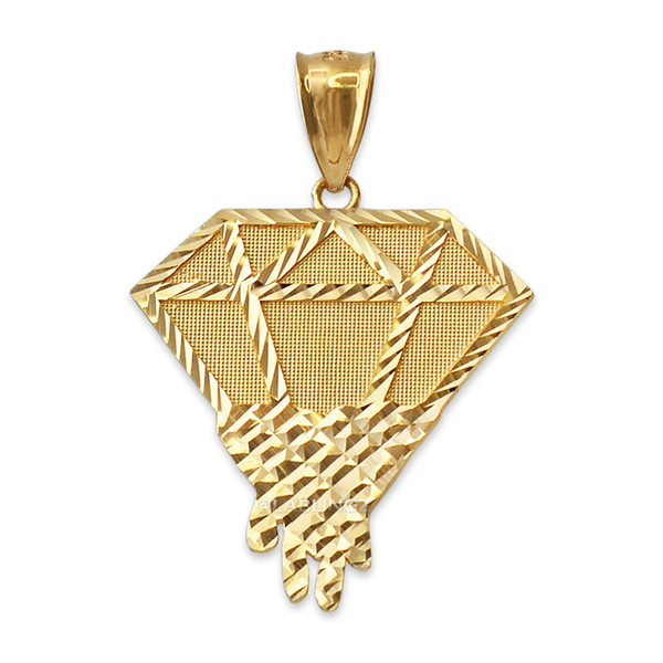 Yellow Gold Diamond Dripping DC Pendant